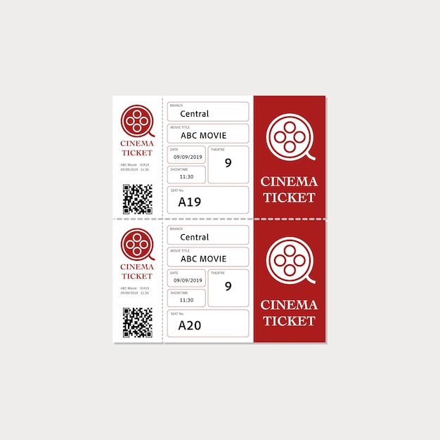 collection of film tickets in flat design