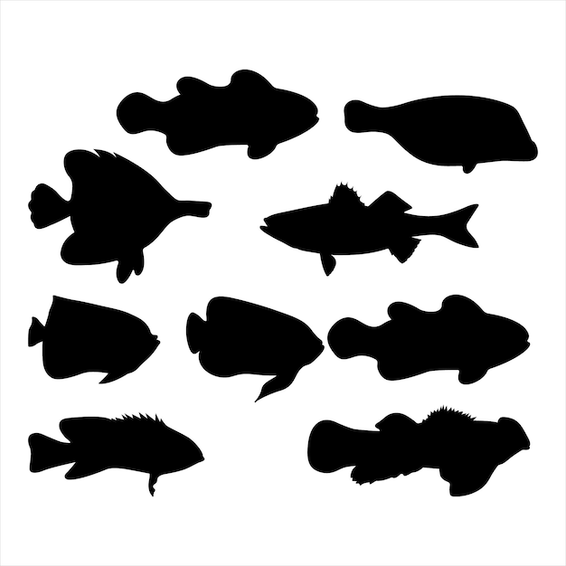collection of fish silhouettes