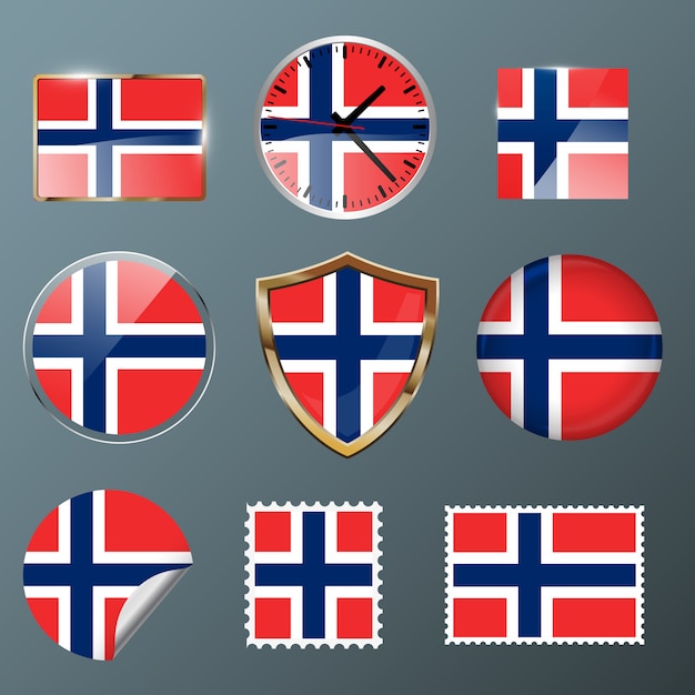 Vettore collezione flag norway