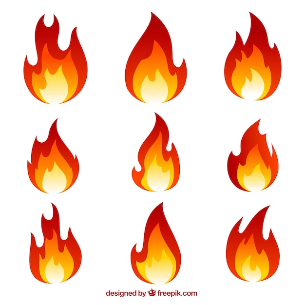 Vector collection of flames