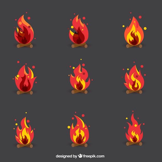 Vector collection of flames