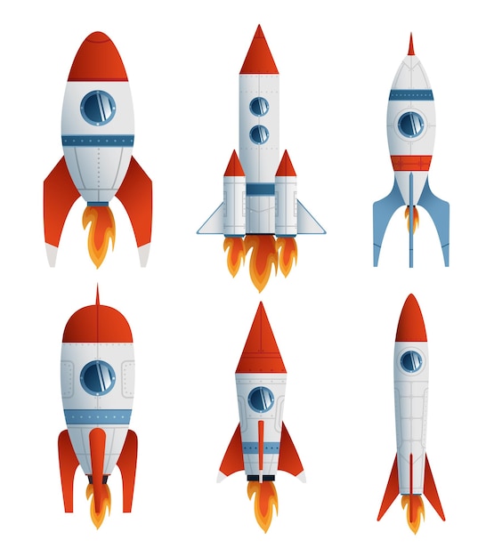 Collection flat icon rocket