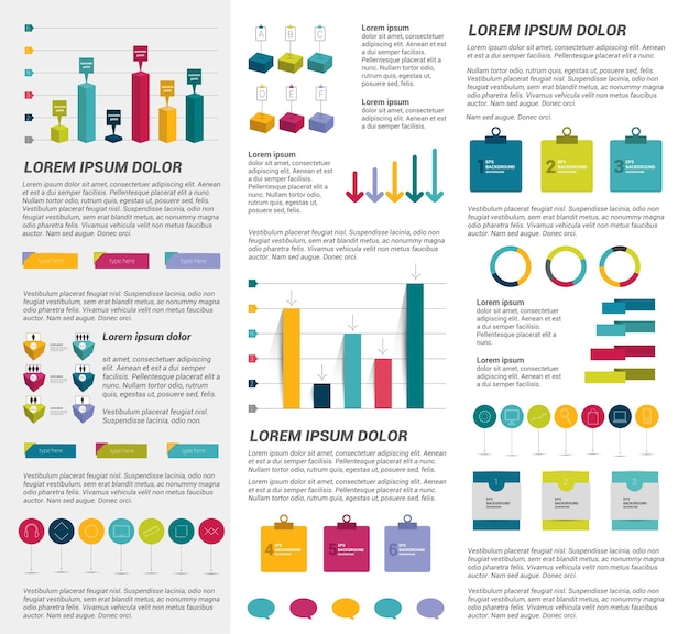 Vector collection of flat infographics elements.