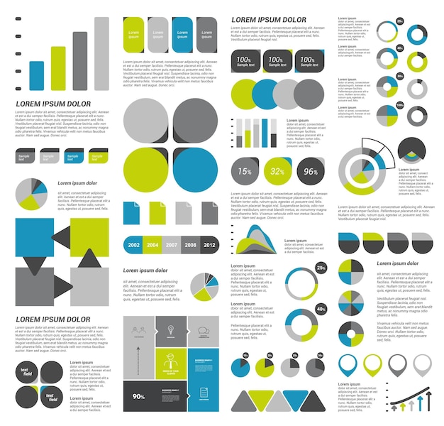 Collection of flat infographics elements.