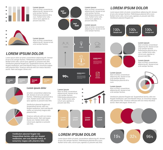 Collection of flat infographics elements.