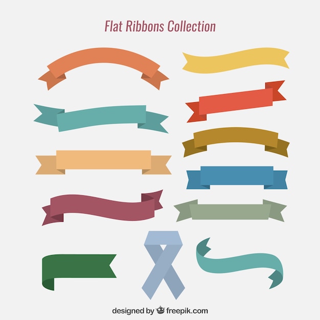 Collection of flat ribbons