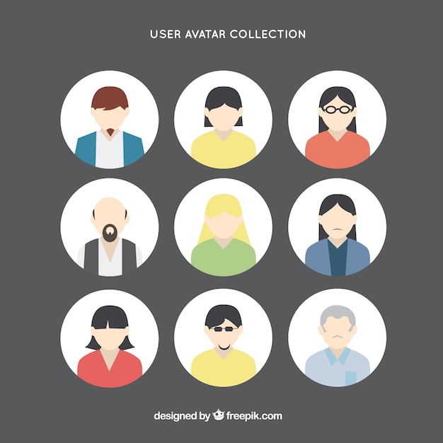 Collection of flat user avatar