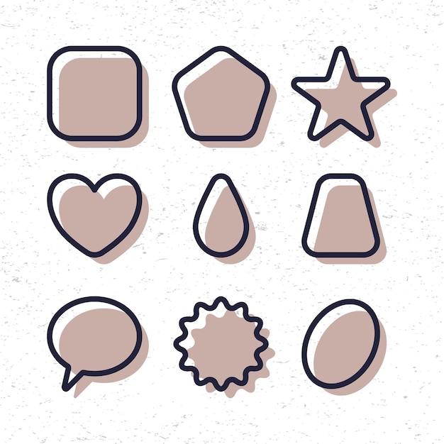 Collection flat vector shape icon