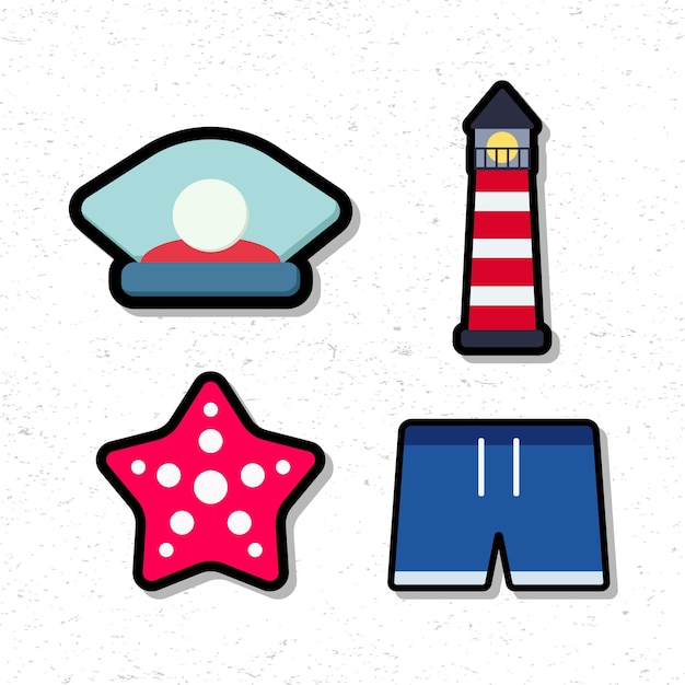 Collection flat vector travel icon