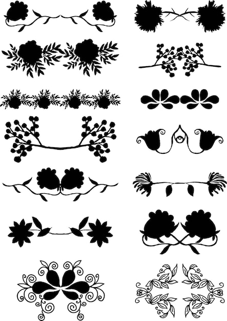 Collection of floral borders