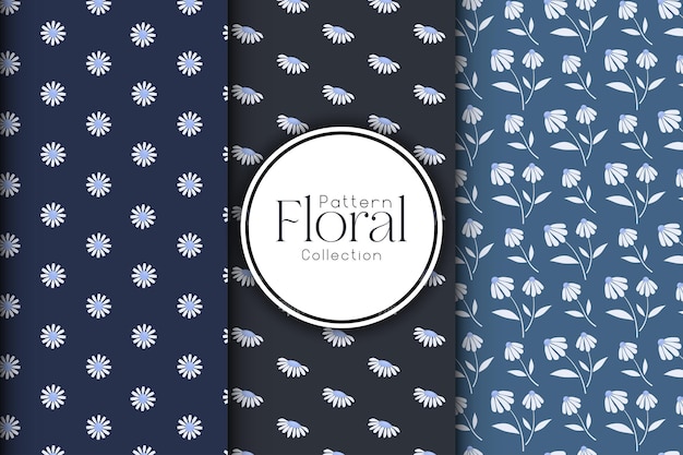 Collection of floral patterns on a dark background