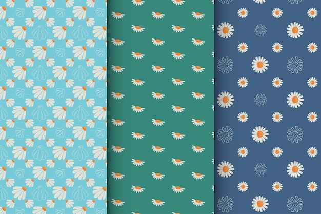 Collection of floral patterns on a light background