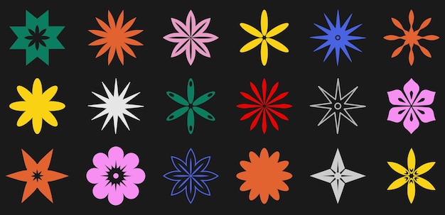 Vector collection of flowers icons