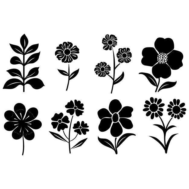 Vector a collection of flowers and leaves from the collection