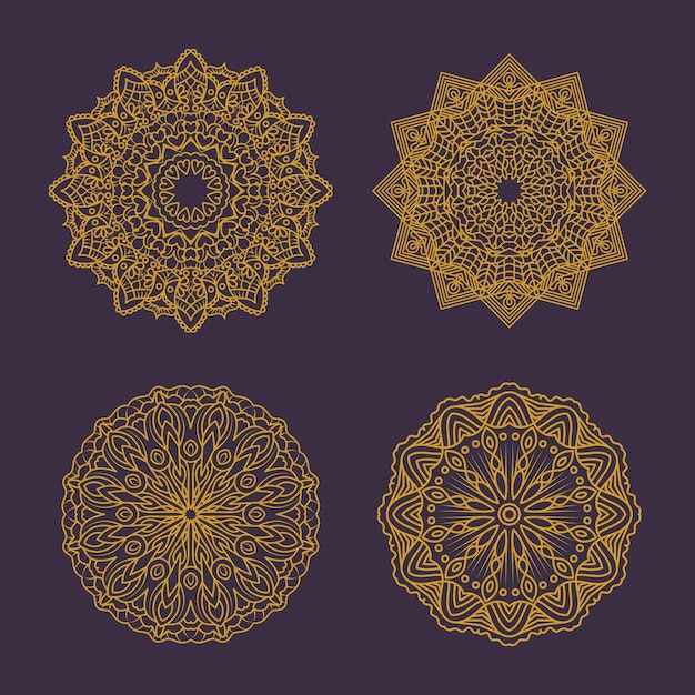 collection of four intricate mandalas