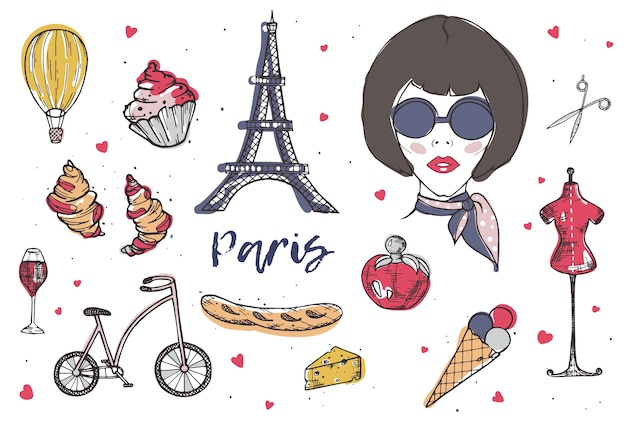 Vector collection of france elements