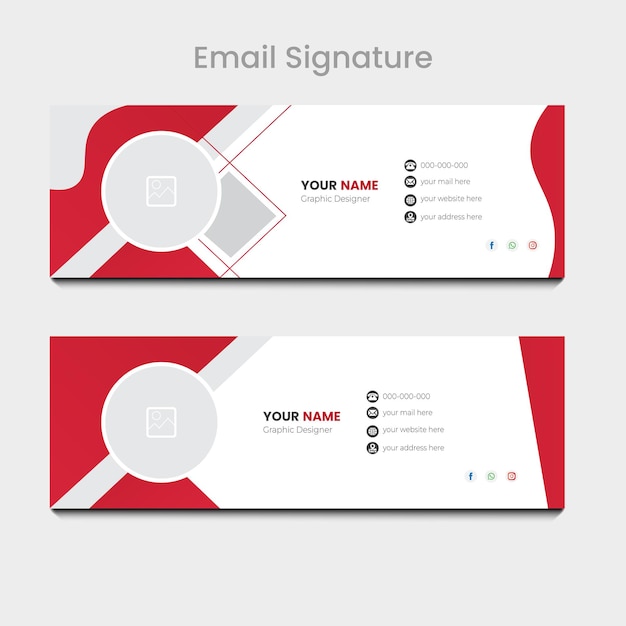 Collection of free flat style vector email signatures