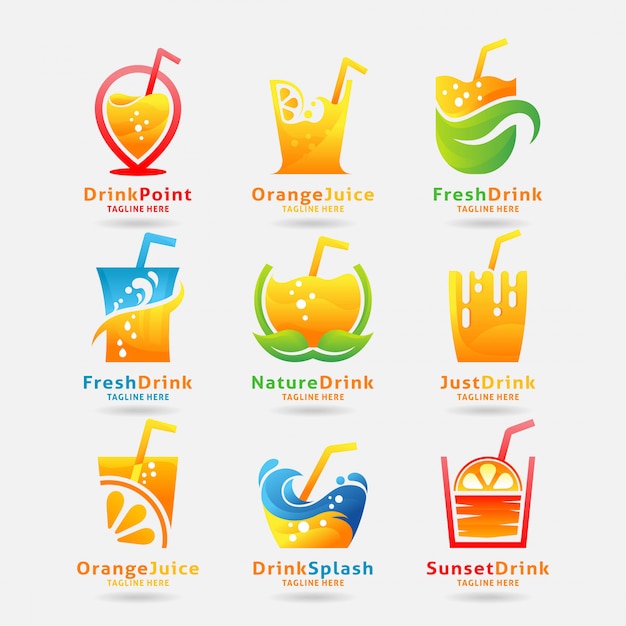 Коллекция логотипа Fresh drink