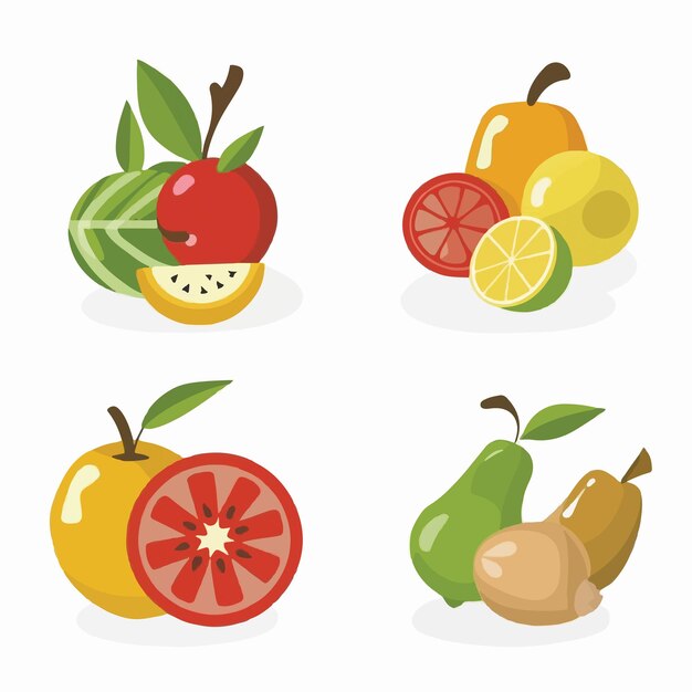 Vector collection of fruit and vegetable icons