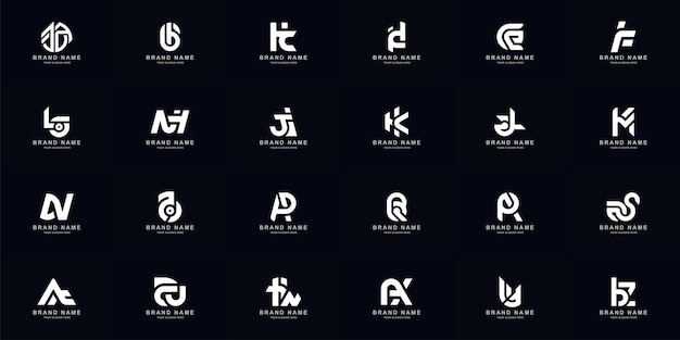 Collection full set abstract combine letter a - z monogram logo design