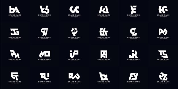 Vector collection full set abstract combine letter a z monogram logo design