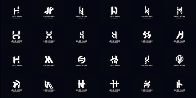 Collection full set abstract letter h monogram logo design