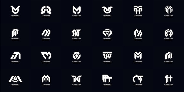 Premium Vector  Collection full set abstract letter m monogram