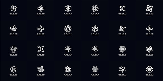 Collection full set abstract ornament or flower logo template design