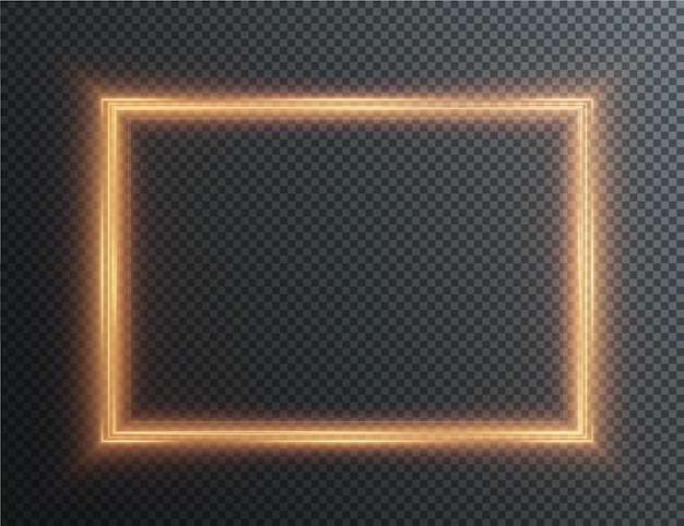 Collection of futuristic hud light gold frame. HUD PNG. Technological background.