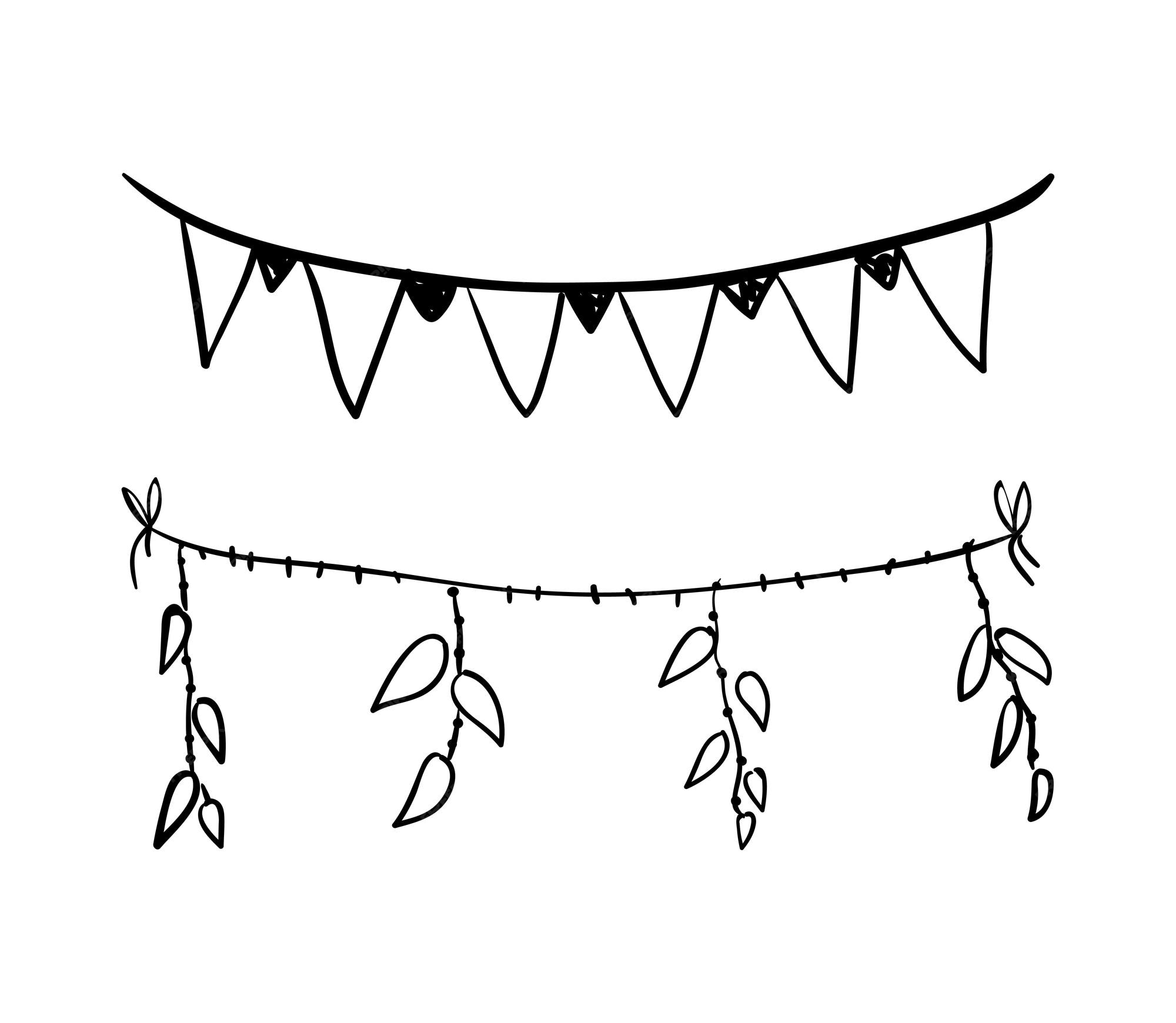 Premium Vector Collection of garlands in hand drawing style