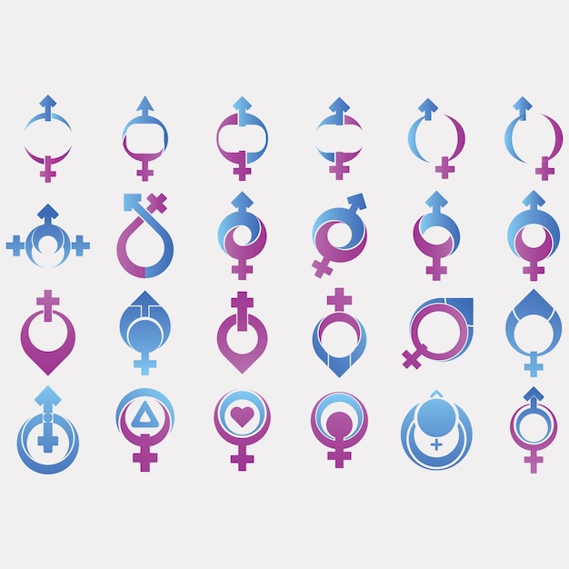 Vettore raccolta di logo di genere