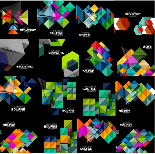 Collection of geometric banners
