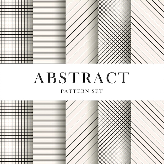 Collection of geometric minimal lines pattern set design