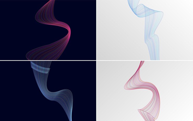 Vector collection of geometric minimal lines pattern set