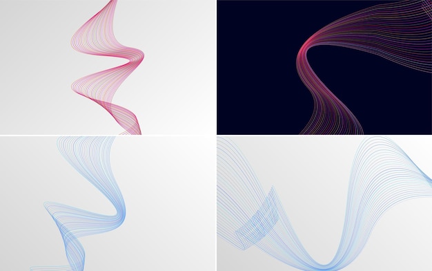 Collection of geometric minimal lines pattern set