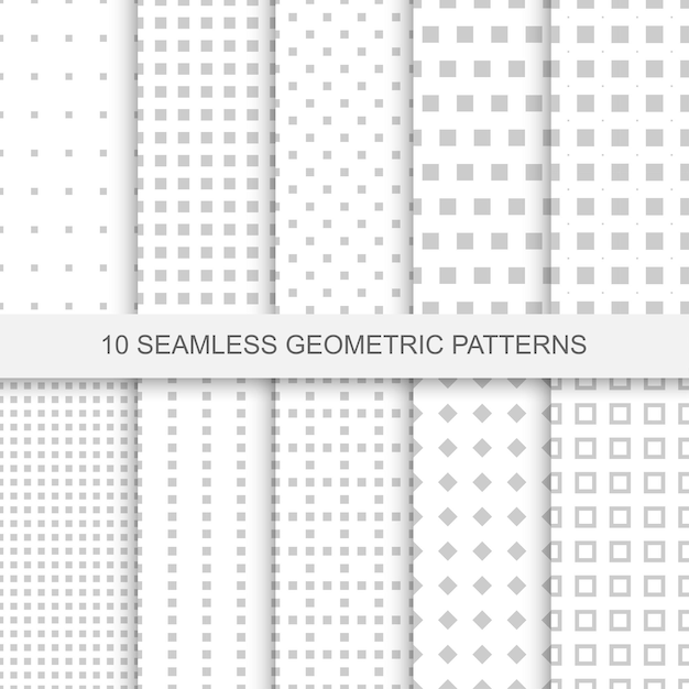 Collection of geometric seamless patterns