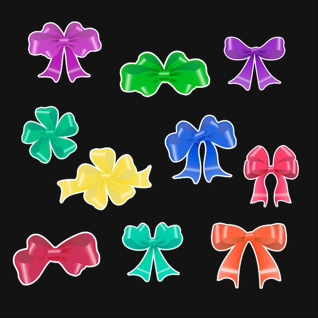 Vector collection of gift bow stickers