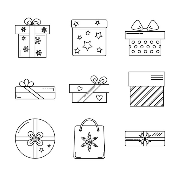 Collection of gift box icons