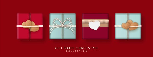 Collection of gifts box craftstyle