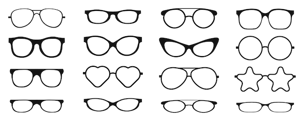 Collection of glasses Vector illustration