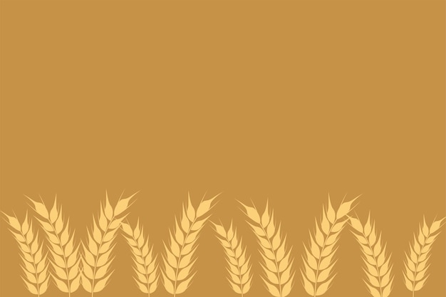 Collection of golden ripe spikelets of wheat agricultural symbol flour production vector silhouette of wheat