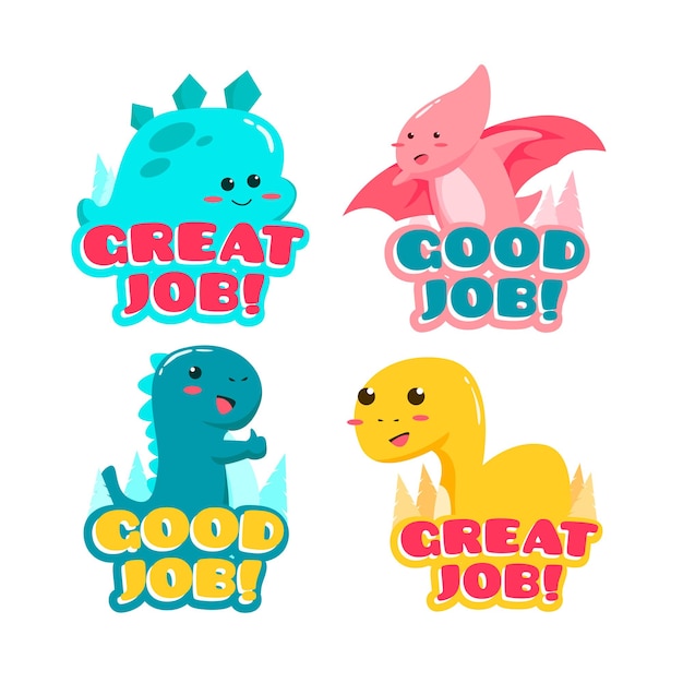 Collection of good job and great job stickers