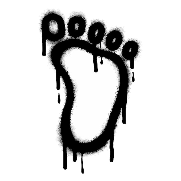 Collection of graffiti paw prints Spray painted black on white Footprint symbol isolated on white background vector illustration