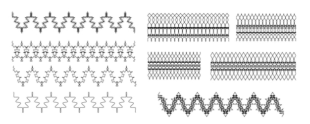 Vettore collezione di risorse grafiche frontiere di forme geometriche vintage risorsa di progettazione grafica