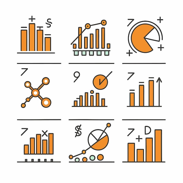 Premium Vector | A collection of graphs and charts with a chart with a ...