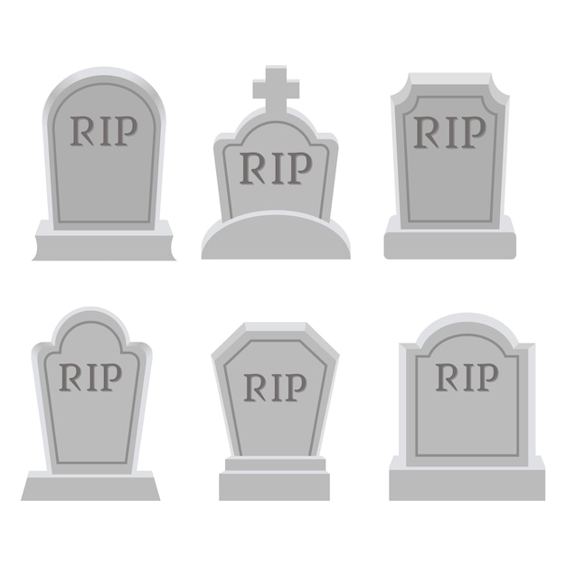 Vector the collection of grave or tombstone in flat vector style. graphic resource about grave for  graphic, halloween
