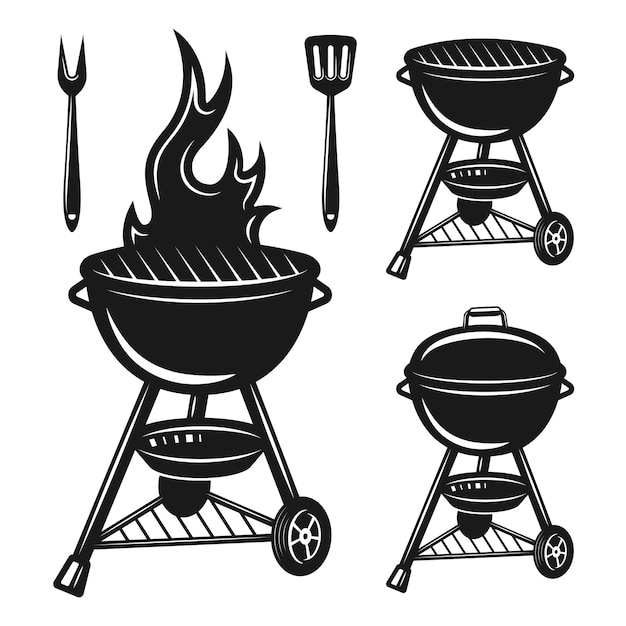 collection of Grill isolated on white