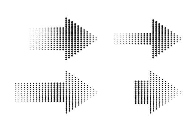 Collezione di icone a freccia a mezza tonalità in varie densità illustrazione vettoriale