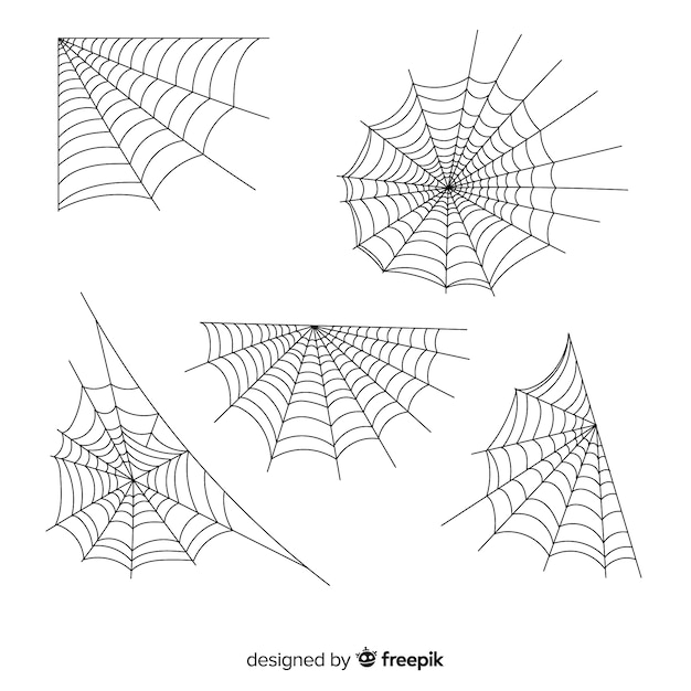 Vector collection of halloween cobwebs