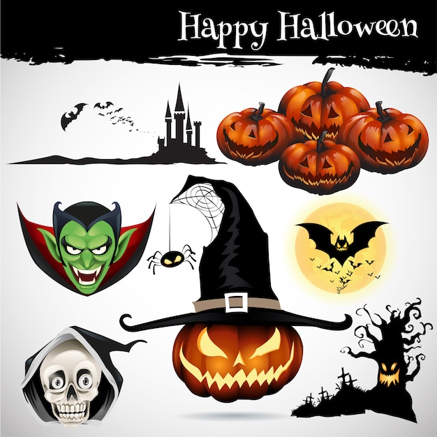 Vector collection of halloween icon set